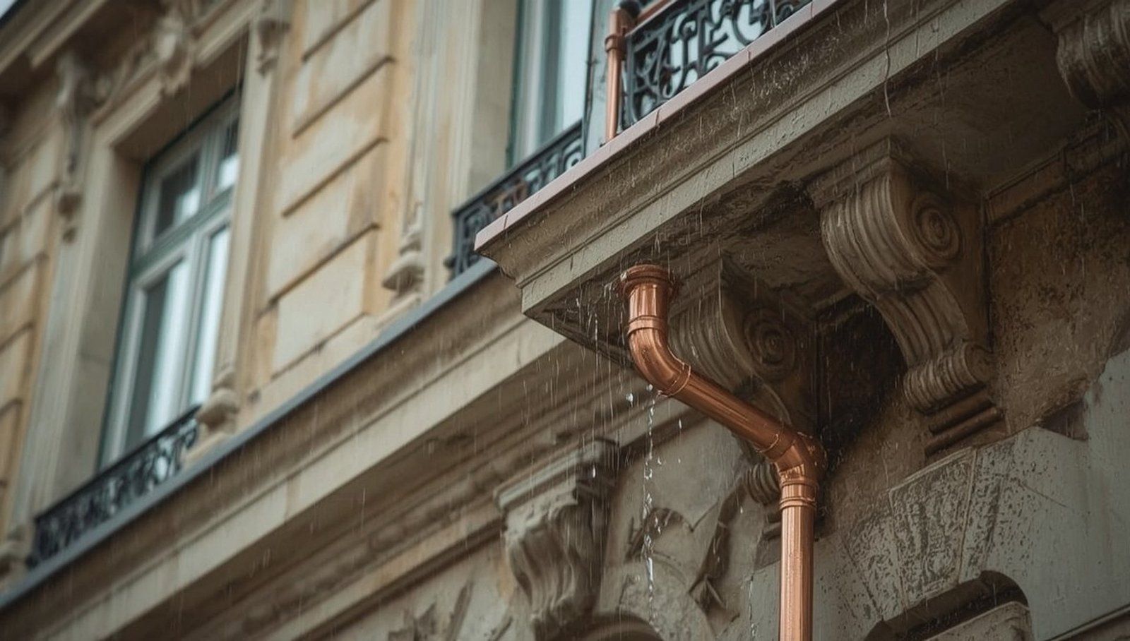 Regenwasser am Wiener Haus richtig ableiten: Dachrinne, Fallrohr und Grundleitung im Zusammenspiel
